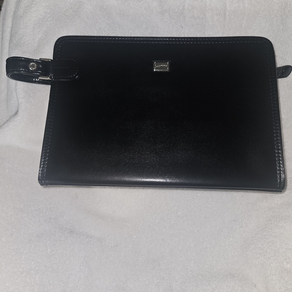 Lanvin Mens Black Leather Clutch